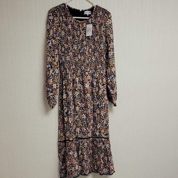 Lost + Wander Multicolor Floral Long Sleeve Dress, Womens Sz Med NWT - Picture 2 of 9